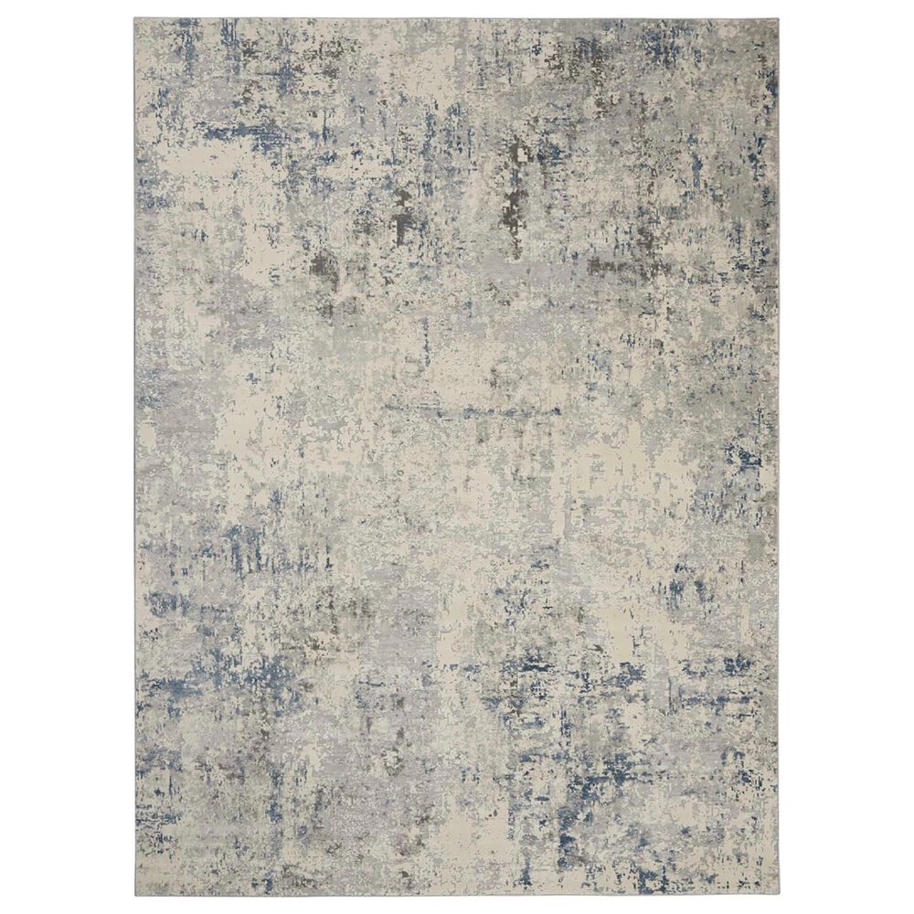 Nourison Rustic Textures 7"10" x 10"6" Ivory and Grey-Blue Area Rug, , large