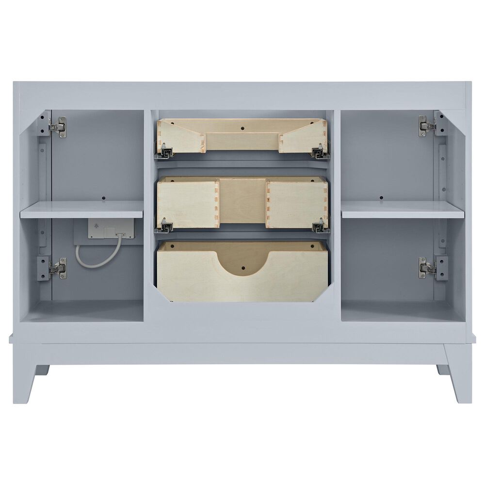 37B Kinsale 48" Single Bathroom Vanity Cabinet in Soft Blue with White Composite Stone Top and Backsplash, , large