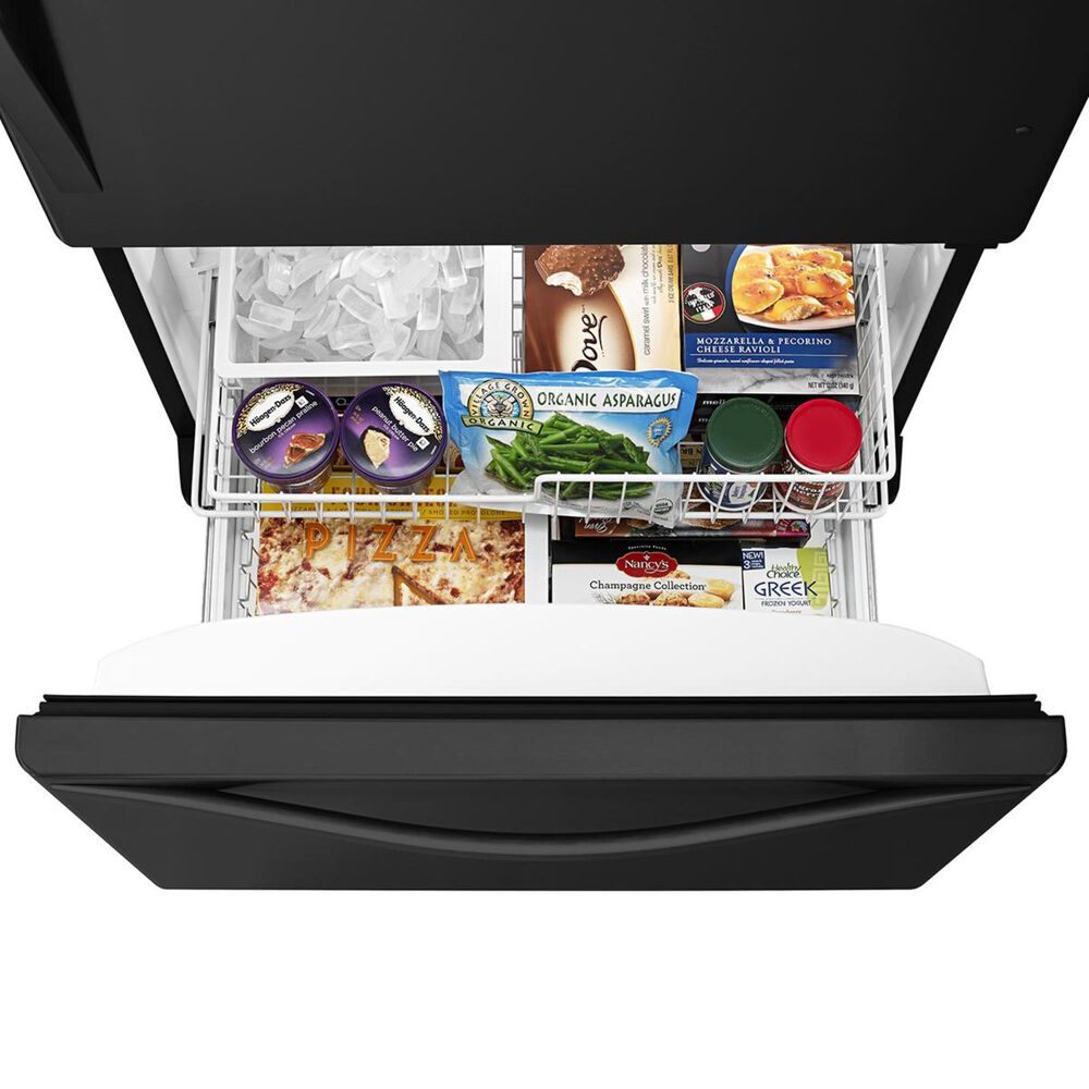 Whirlpool 22 Cu Ft Bottom Freezer Refrigerator With Freezer Drawer In Black Nebraska Furniture Mart