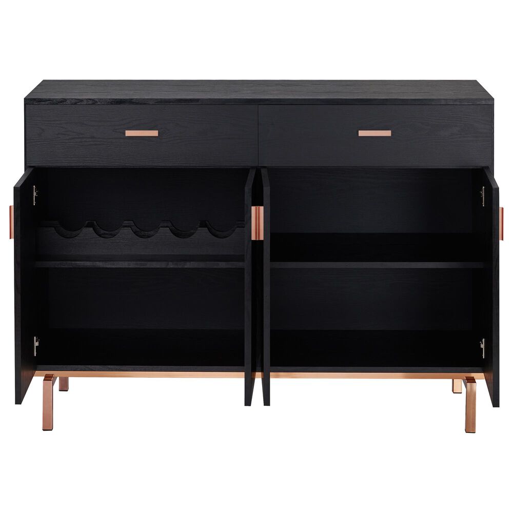 Furniture of America Lester Buffet Table in Black and Rose Gold, , large