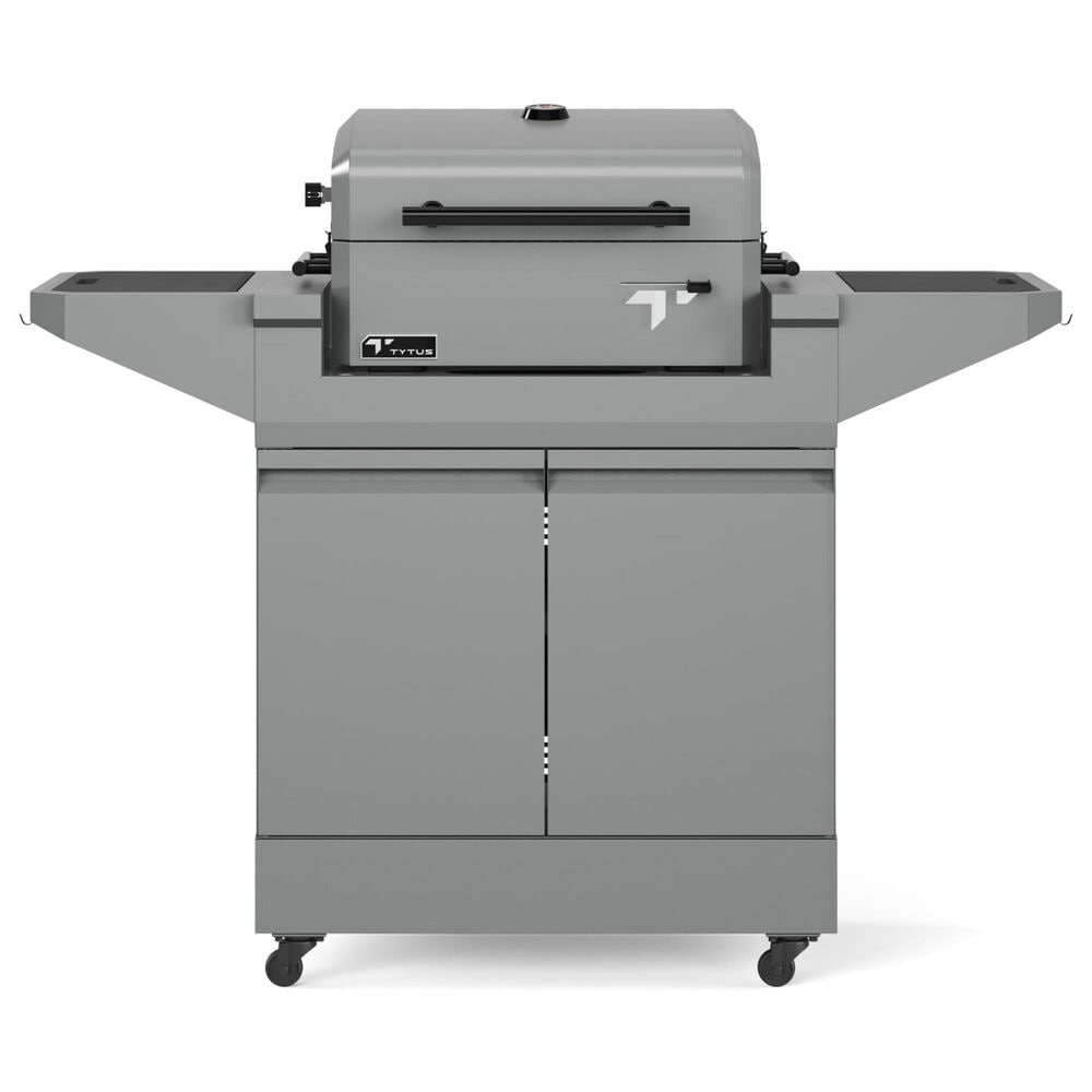Tytus Emberwood Grill and Prep Cart with Charcoal Tabletop Grill in Gunmetal Gray, , large