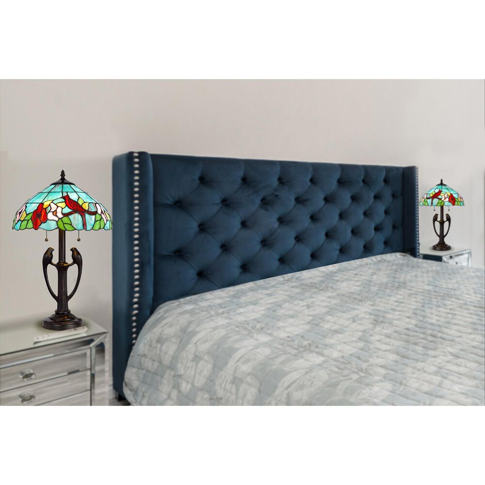 Cal Lighting Tiffany Cardinal Table Lamp in Antique Bronze, , large