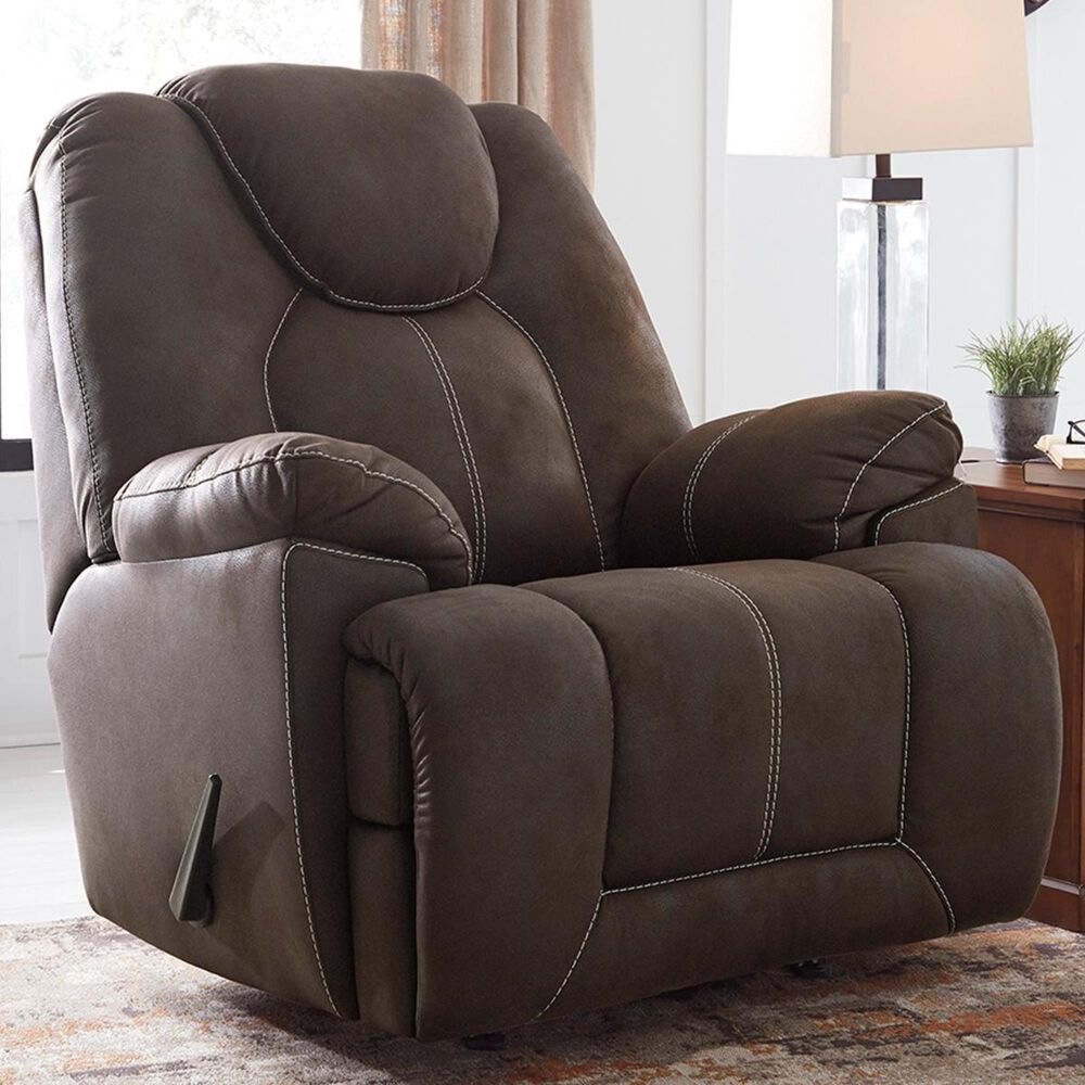 Ashley Warrior Fortress Manual Rocker Recliner in Coffee, , large