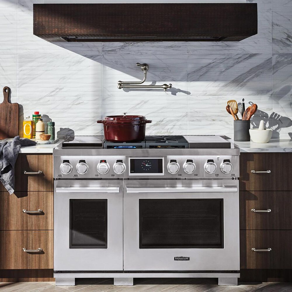 Signature Kitchen Suite 48&quot; Dual-Fuel Pro Range with Sous Vide in Stainless Steel, , large