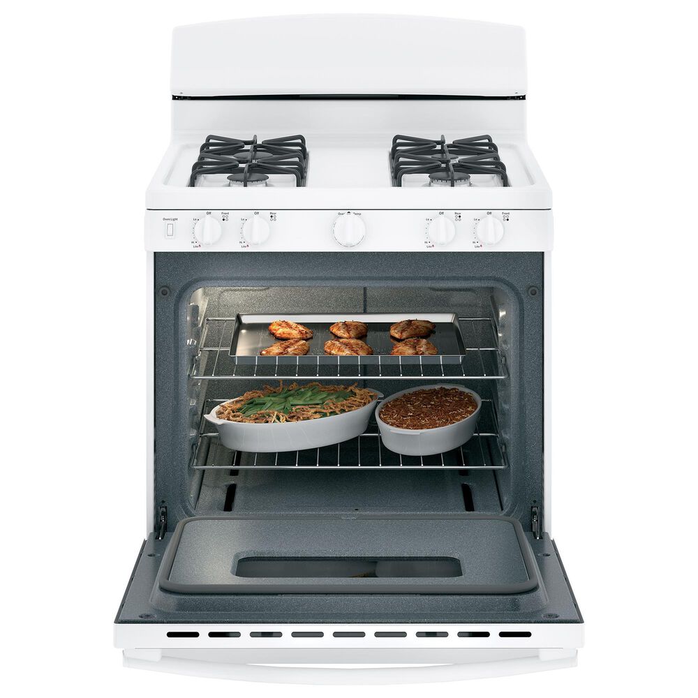 GE Appliances 30&quot; Freestanding Front Control Gas Range in White, , large