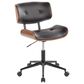 LumiSource Lombardi Swivel Office Chair with Espresso Faux Leather in Walnut, , large
