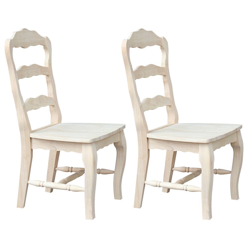 International Concepts Versailles Side Chair in Unfinished &#40;Set of 2&#41;, , large