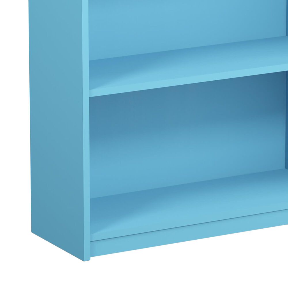 HOMLUX 3-Tier Display Bookshelf with Adjustable Shelves in Light Blue, , large