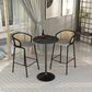 Leisuremod LeisureMod Verve Collection Modern Bar Height Table Black Base with 27 Round Black Marbleized MDF Top, , large