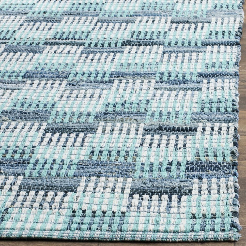 Safavieh Montauk Geometric 4&#39; Square Turquoise and Multicolor Area Rug, , large