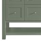 James Martin Vanities Breckenridge 60" Double Bathroom Vanity in Smokey Celadon with 3 cm Charcoal Soapstone Quartz Top and Rectangular Sinks, , large