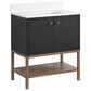 37B Isadore 30" Single Bathroom Vanity Cabinet in Tricorn Black and White Composite Stone Top and Backsplash, , large