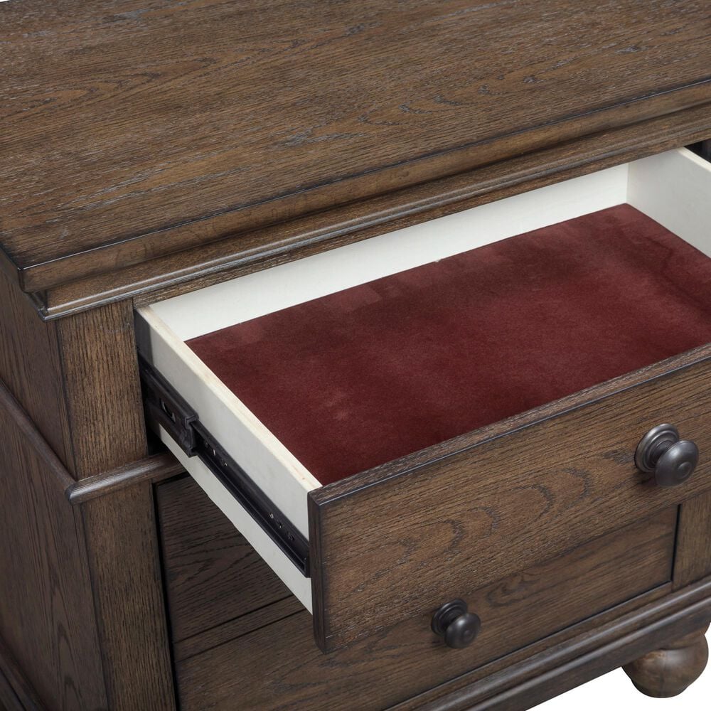 Riva Ridge Oxford 4-Piece King Sleigh Storage Bedroom Set in Cocoa with USB Ports, , large