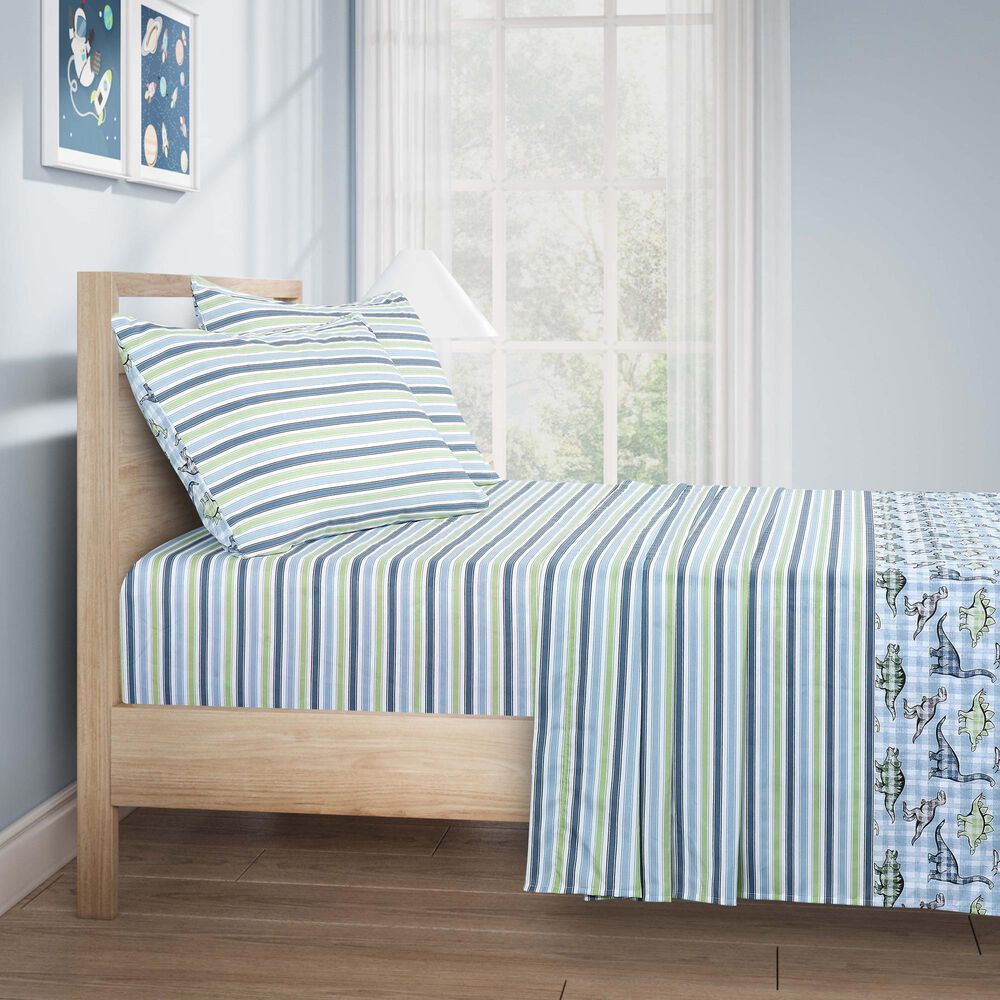 BCP Home Everyday Imagination 6-Piece Full Sheet Set in Dino Check, , large