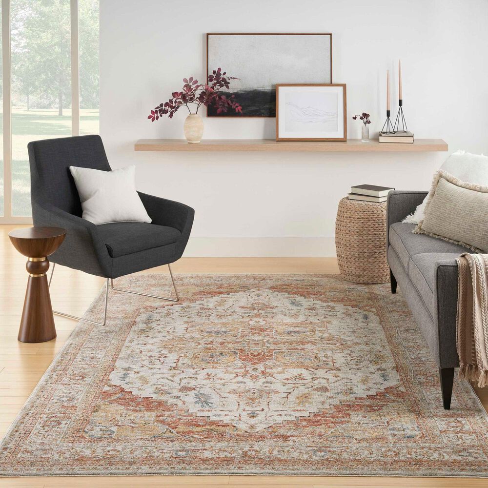 Nourison Sahar 9&#39;3&quot; x 12&#39;7&quot; Ivory and Rust Area Rug, , large