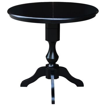 International Concepts 36" Round Counter Height Table with 12" Leaf in Black - Table Only, , large