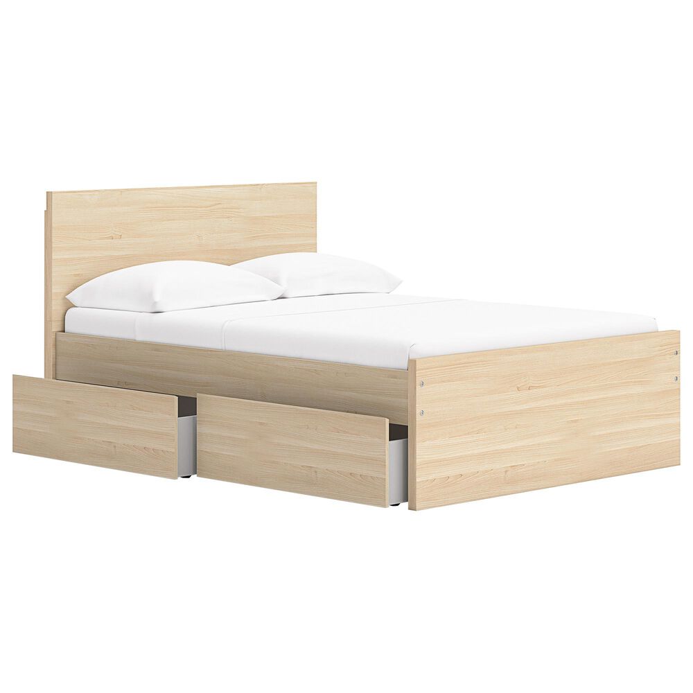 Ashley Onita Full Panel Platform Bed with 1 Side Storage in Natural, , large
