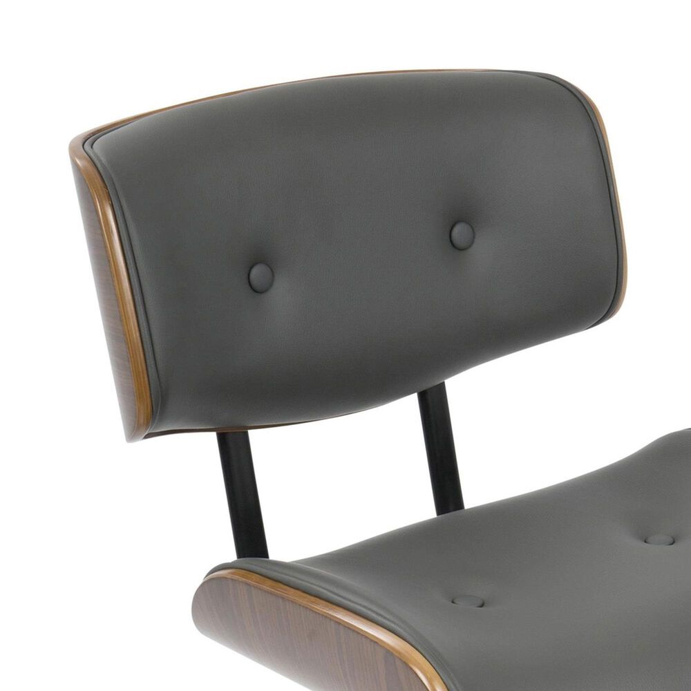 Lumisource Lombardi Desk Chair with Grey Cushion in Walnut and Black, , large