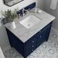 James Martin Vanities Brittany 36" Single Bathroom Vanity in Victory Blue with 3 cm Victorian Silver Quartz Top and Rectangular Sink, , large