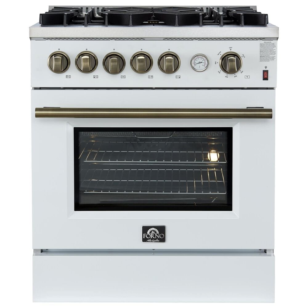 Forno Giovanni 30" Freestanding Gas Range in White, , large