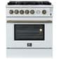 Forno Giovanni 30" Freestanding Gas Range in White, , large