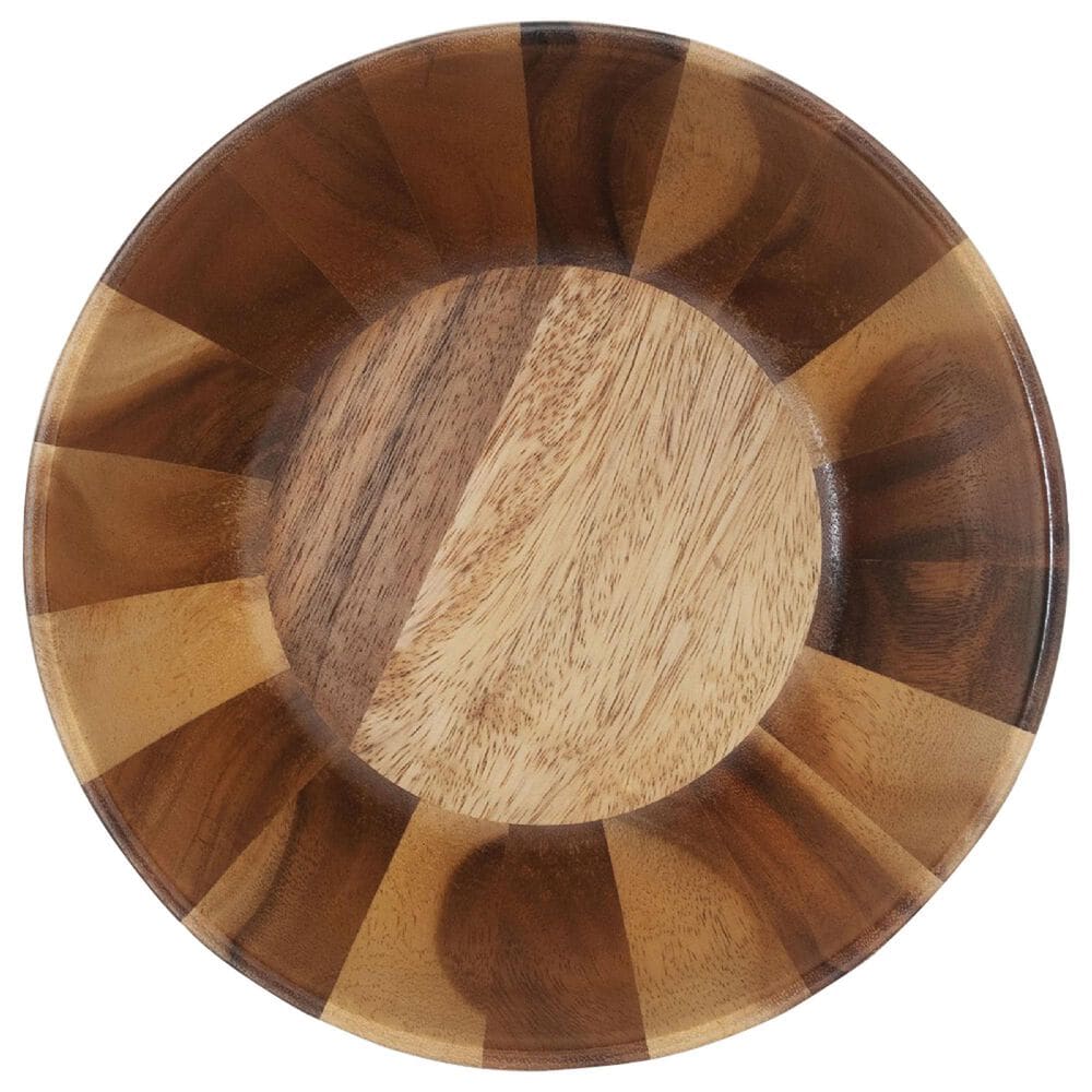 Lipper Large Sunburst Salad Bowl in Brown, , large