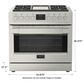Fulgor Milano Sofia 5.7 Cu. Ft. 36" Professional All Gas Range in Stainless Steel, , large