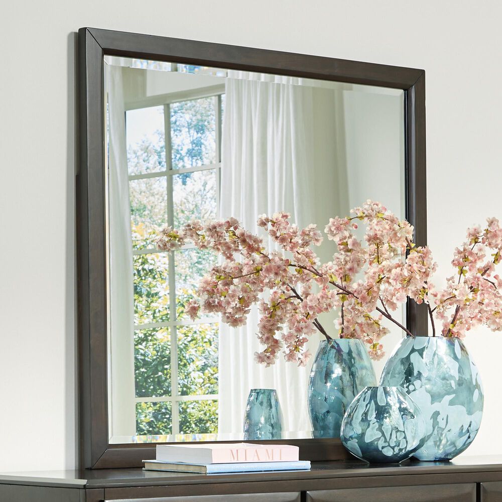 Ashley Vanmore Rectangular Mirror in Dark Brown, , large