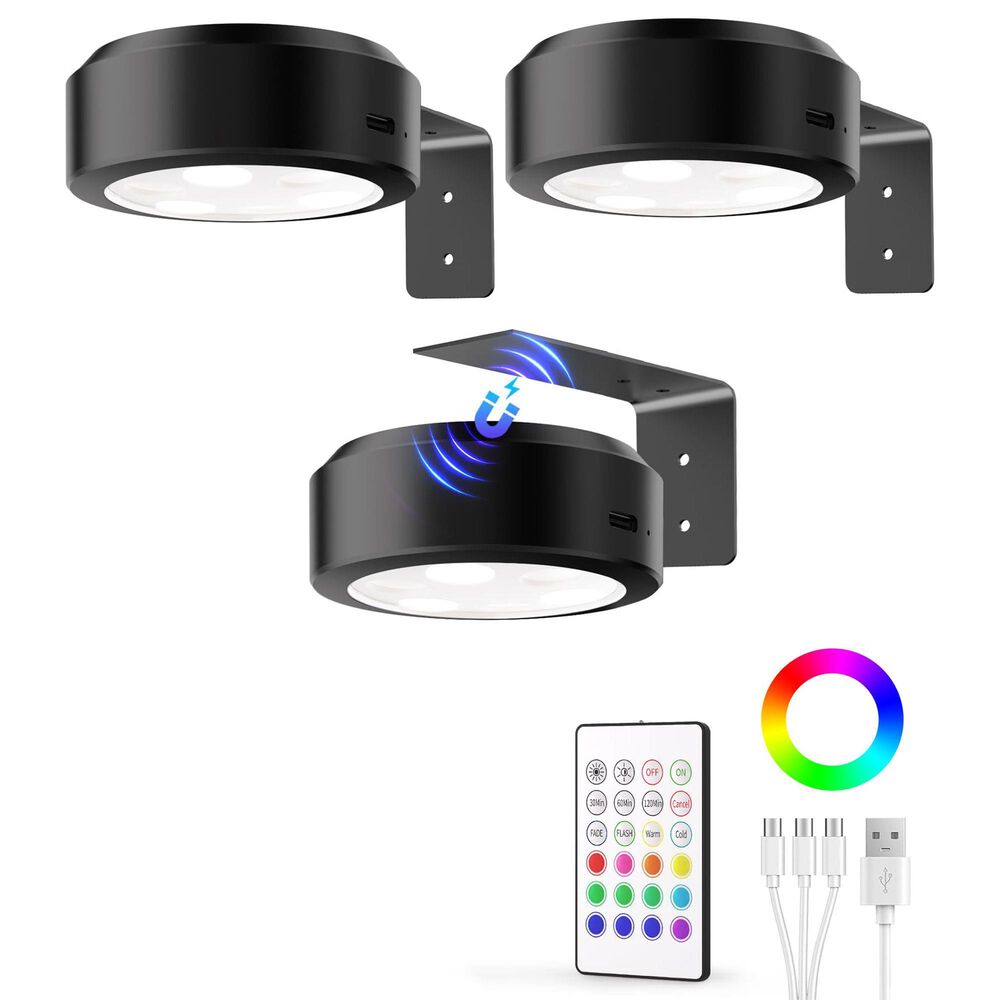 HOMLUX Tap Control Wall Light in Black (Set of 3), , large