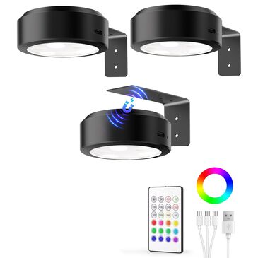 HOMLUX Tap Control Wall Light in Black (Set of 3), , large