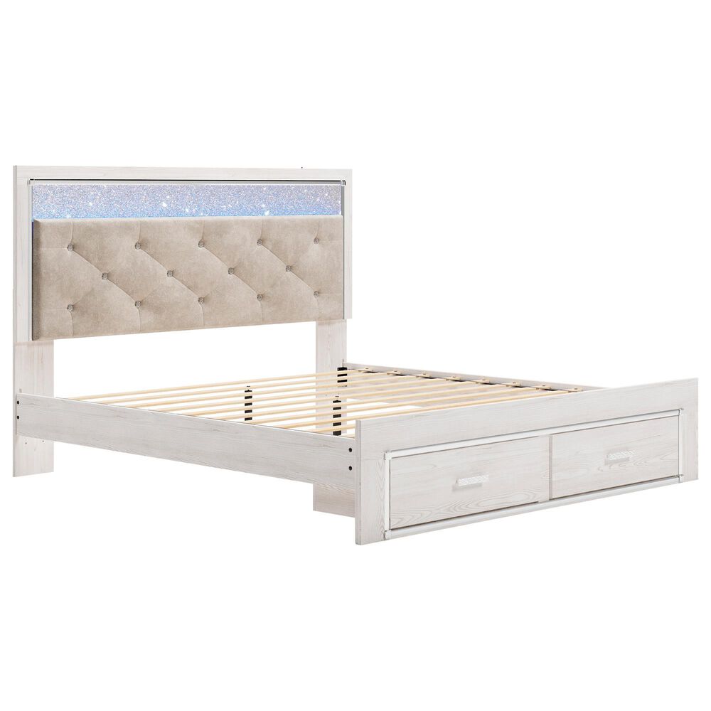 Ashley Altyra King Upholstered Storage Bed  in White, , large