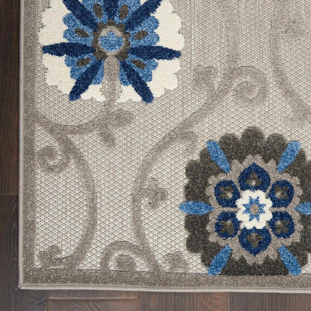 Nourison Aloha 5&#39;3&quot; x 7&#39;5&quot; Grey and Blue Indoor/Outdoor Area Rug, , large