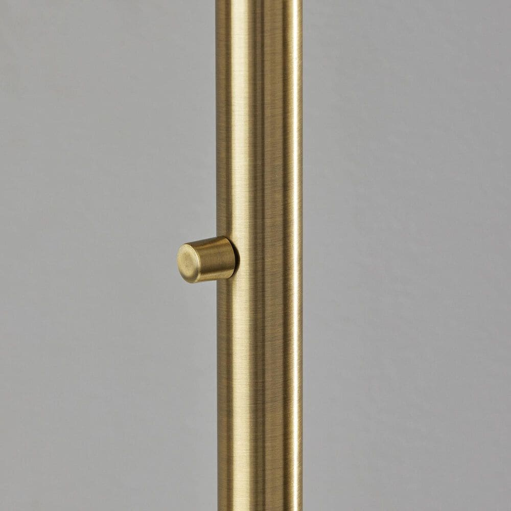 Adesso Bowery Arc Lamp with Natural Shade in Antique Brass, , large