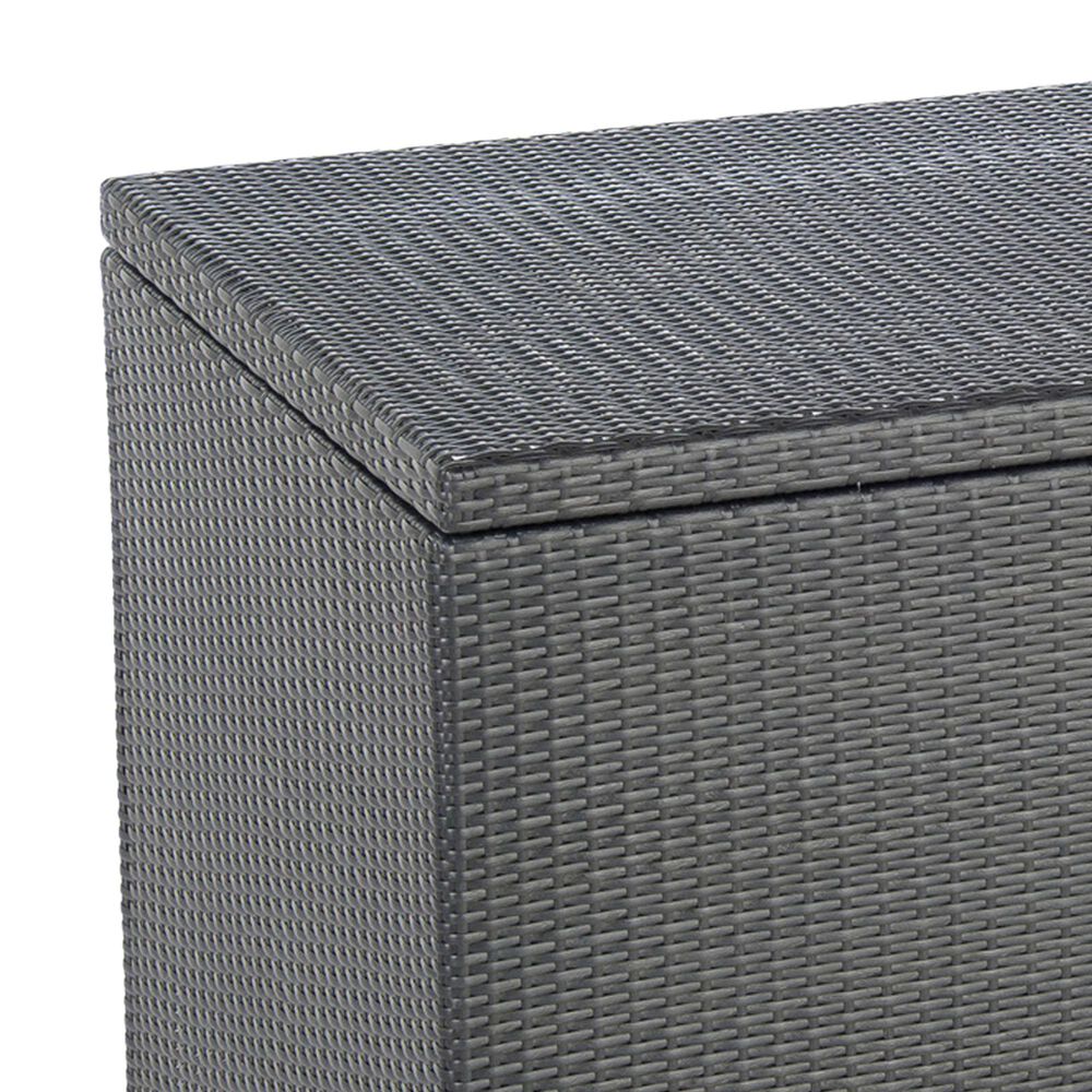 Alfresco Home Sicuro Wicker Cushion Storage Box with Hydraulic Lid in Oxford Black, , large