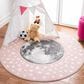 Safavieh Carousel CRK135 6"7" Round Pink and Grey Kids Area Rug, , large