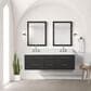 Lexora Home Castor 60" Double Bathroom Vanity in Black with 2 cm White Cultured Marble Top and Rectangular Sinks, , large