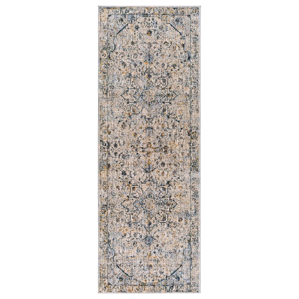 Surya Laila LAA-2311 2"7" x 10" Teal, Sage, Saffron, Gray and Cream Runner, , large