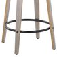LumiSource Charlotte Swivel Counter Stool with Grey Faux Leather Upholstery in Light Grey and Black (Set of 2), , large