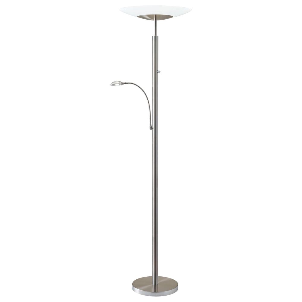 Adesso Stellar LED Combo Torchiere in Brushed Steel, , large