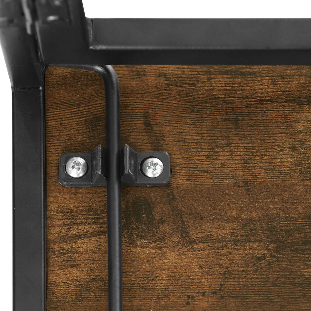 HOMLUX Riau 39" Folding Computer Desk in Rustic Oak and Black, , large