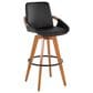 Lumisource Cosmo Swivel Barstool with Black Cushion in Walnut and Black, , large