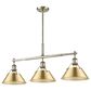 Golden Lighting Orwell 3-Light Linear Pendant with Brushed Champagne Bronze Shade in Aged Brass, , large