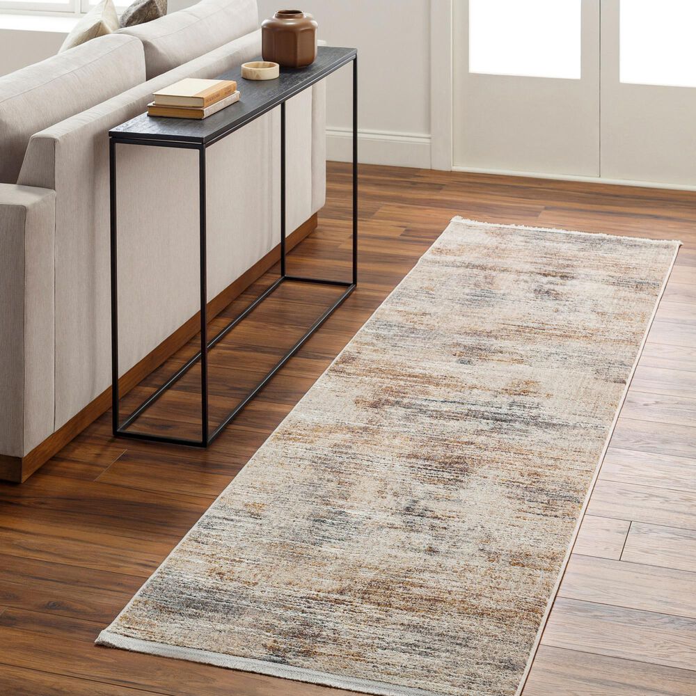 Surya Aida 2&#39;7&quot; x 9&#39; Beige, Ivory, Tan, Charcoal and Gray Runner, , large