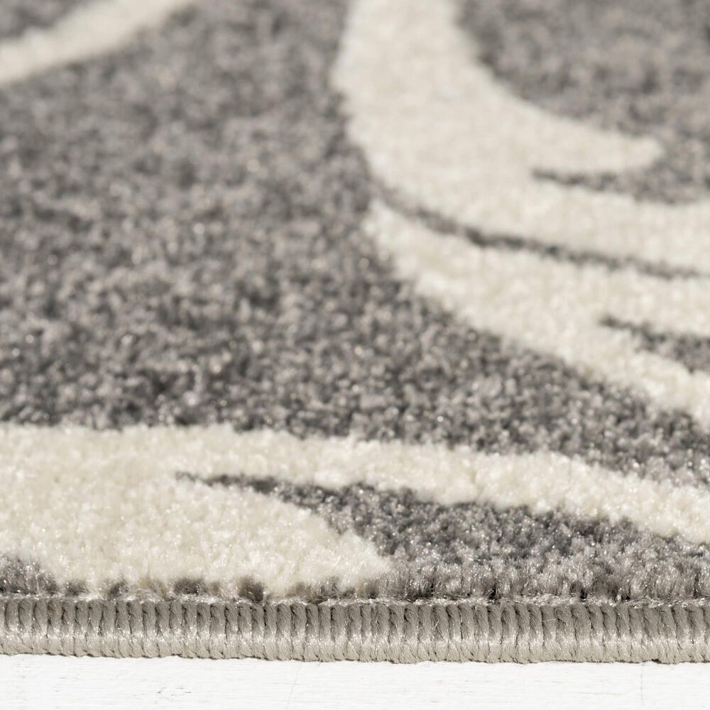 Central Oriental Terrace Tropic Macala 9&#39;10&quot; x 12&#39;10&quot; Stone and Snow Area Rug, , large
