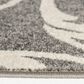 Central Oriental Terrace Tropic Macala 9"10" x 12"10" Stone and Snow Area Rug, , large