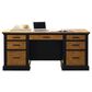 Wycliff Bay Toulouse Double Pedestal Desk in Aged Ebony and Honey, , large