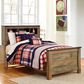 Signature Design by Ashley Trinell Twin Bookcase Storage Bed in Brown, , large