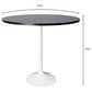 Leisuremod LeisureMod Verve Collection Modern Bar Height Table White Base with 48 Round Black Marbelized Sintered Stone Top, , large