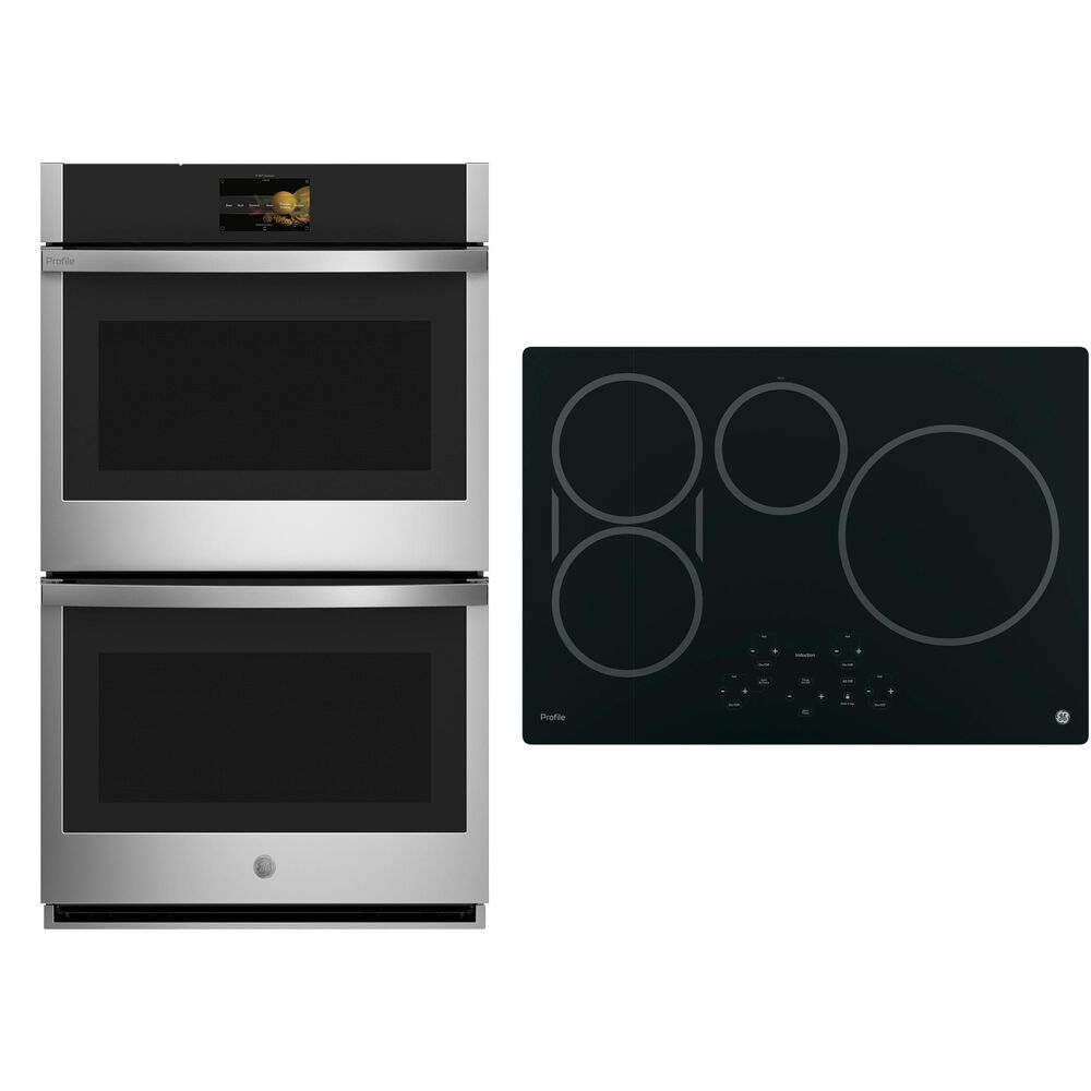 GE Profile 30" Induction Cooktop with 30" Built-In Convection Double Wall Oven in Stainless Steel, , large