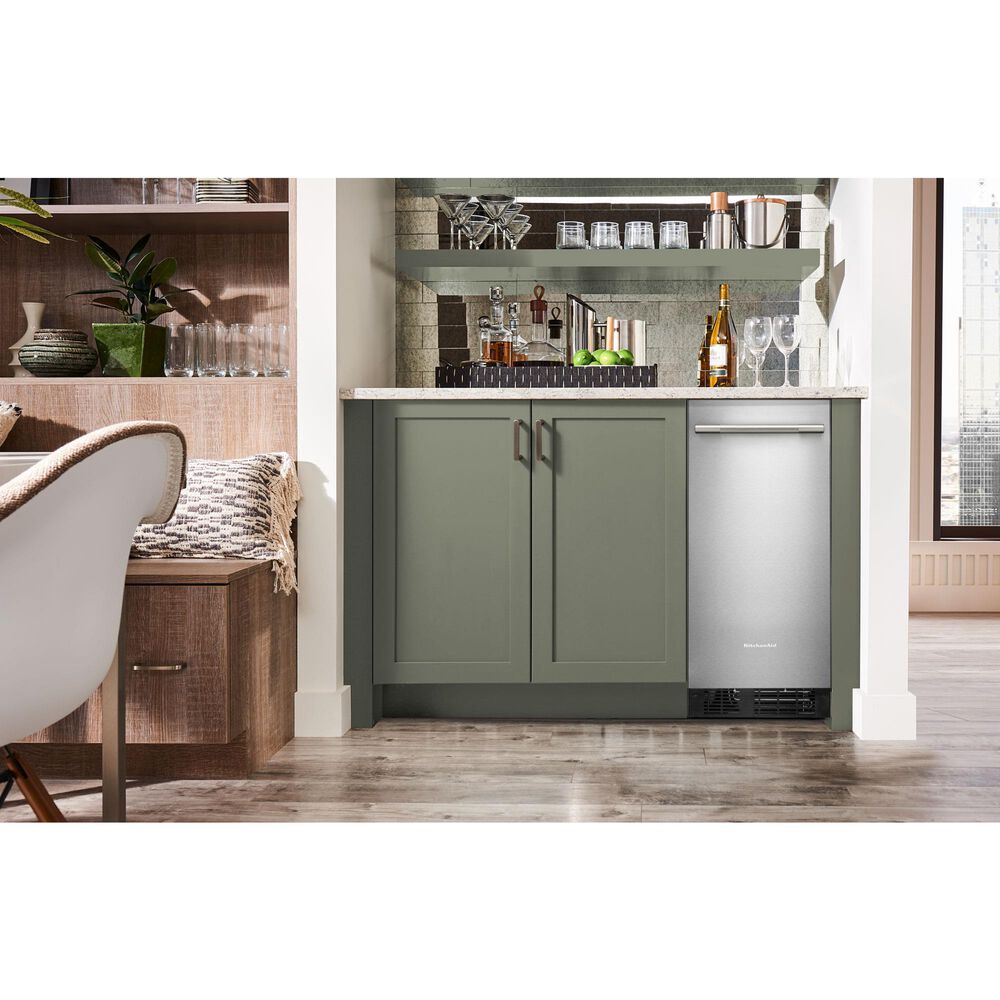 KitchenAid 15&#39;&#39; Automatic Ice Maker with Drain Pump in PrintShield Stainless, , large